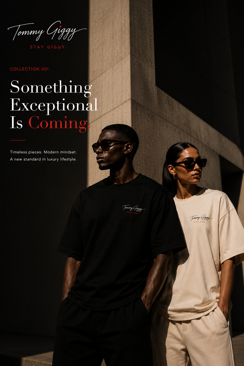 Tommy Giggy Collection 001 — male and female models in premium editorial styling